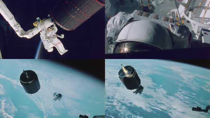 【4K】宇航员太空漫步