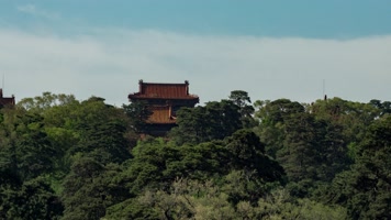 清福陵东陵天柱山密林间大明楼远望