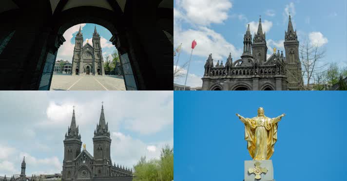 沈阳小南天主教堂多角度及广场舞【合集】