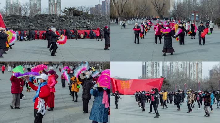 北方东北沈阳冬季劳动公园广场跳舞（合集）