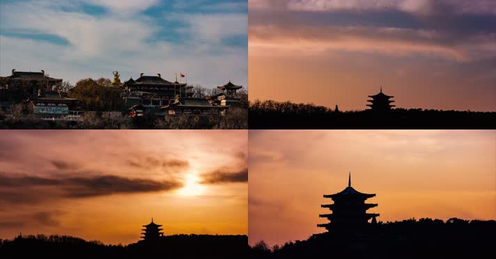 抚顺中华寺冬日黄昏4段