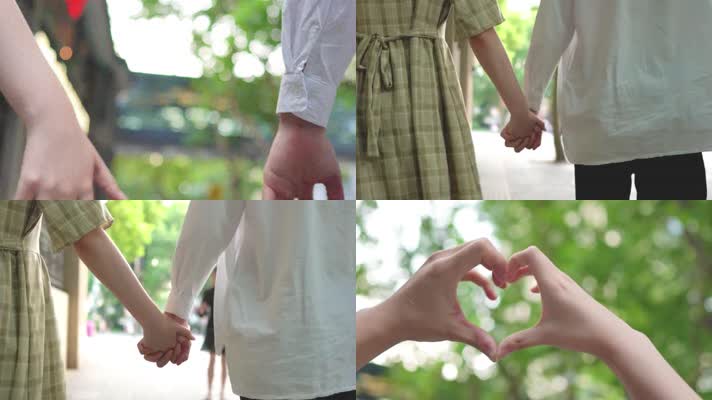 4k高清情侣拉手特写视频