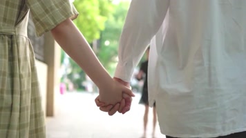 4k高清情侣拉手特写视频