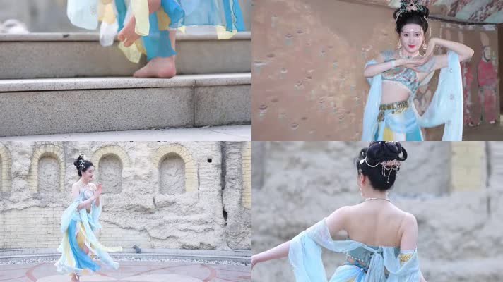 4k高清美女跳敦煌舞视频素材