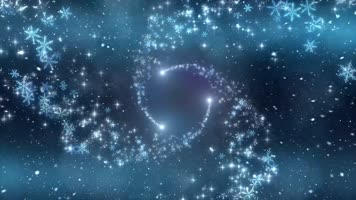 【4K】唯美雪花晶体水晶华丽粒子旋转绽放 