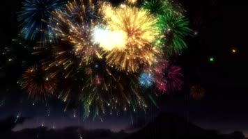炫丽烟花礼花齐放背景，【4K】CG原创