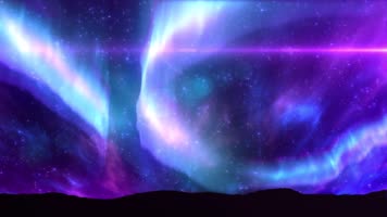 唯美极光北极星空背景，CG原创