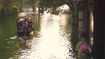 合集清晨阳光明媚的江南水乡