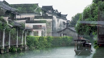 合集雨天的江南水乡古镇