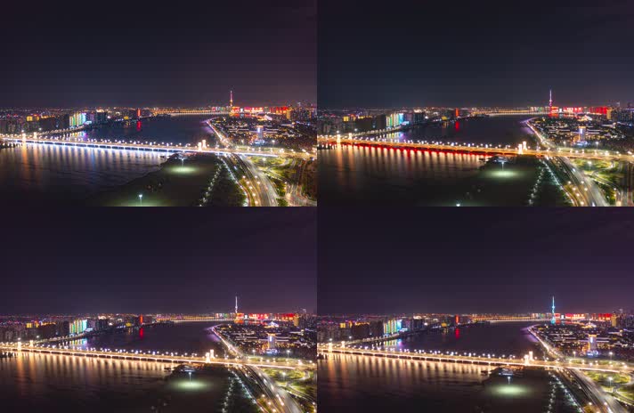 临沂航拍延时 北京路桥夜景