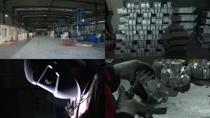 铝制品制模车间工人打磨成品工作铝制模