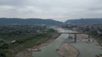 重庆北碚嘉陵江自然景观航拍