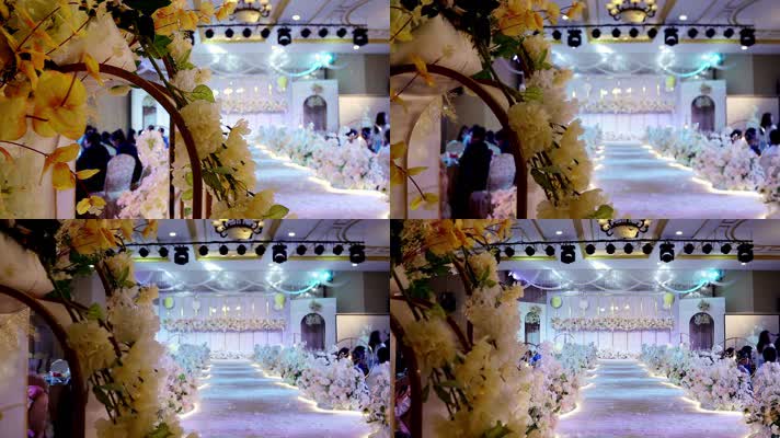 婚礼现场唯美灯光单镜头素材