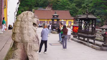 九华山古拜经台4k素材合集