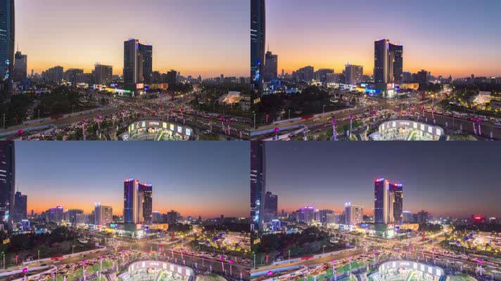 东莞鸿福路日转夜延时风光