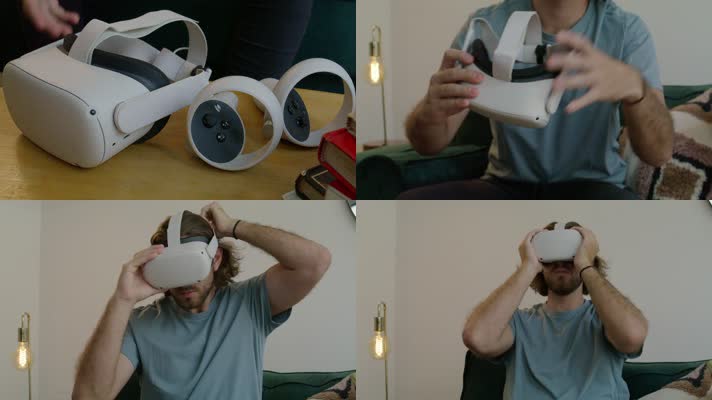 4k男子戴上VR眼镜