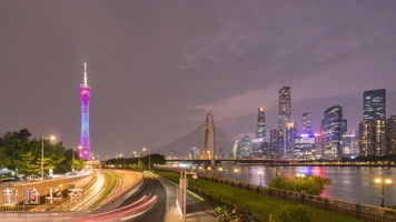 GZ_GZT_ZJXC_LDDQ_ZJP广州塔与珠江新城延时夜景广州塔与珠江新城延时夜景