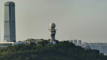 4K环绕航拍南宁气象雷达