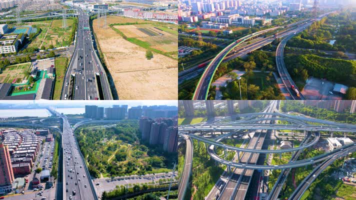杭州立交桥汽车车辆车流延时合集风景