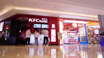 服装店铺门口人群人流延时摄影_1