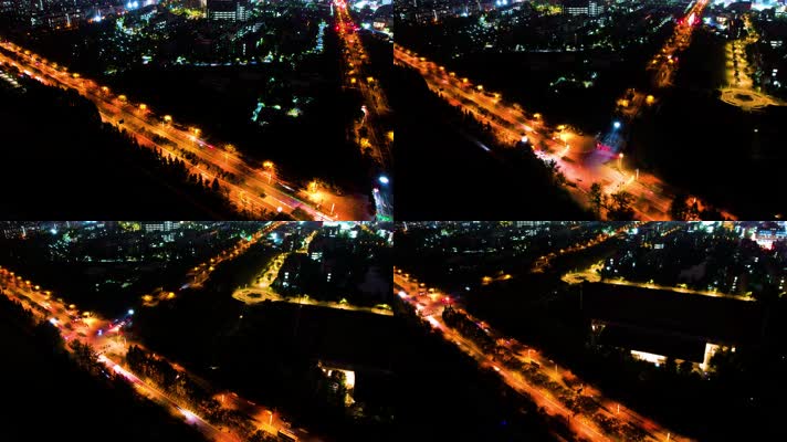 杭州钱塘新区之江东路城市夜景延时摄影