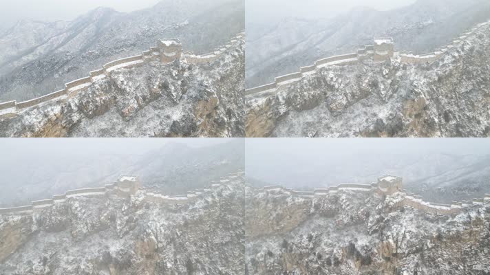 北京司马台长城雪景冬日雪景长城
