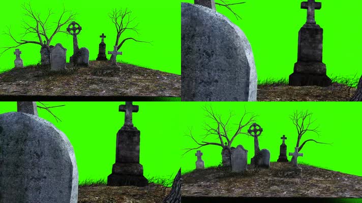 绿幕视频素材墓地