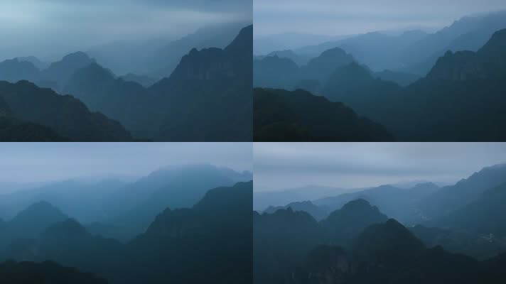 4K航拍清晨桂林群山水墨画感