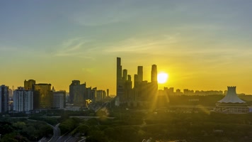 4K延时南宁会展中心夜转日延时