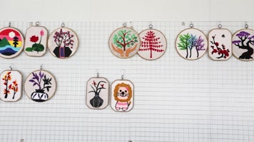 满墙的扇面画艺术品装饰画