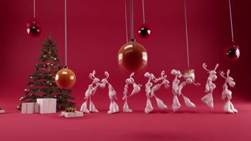 卡通圣诞动物字带通道