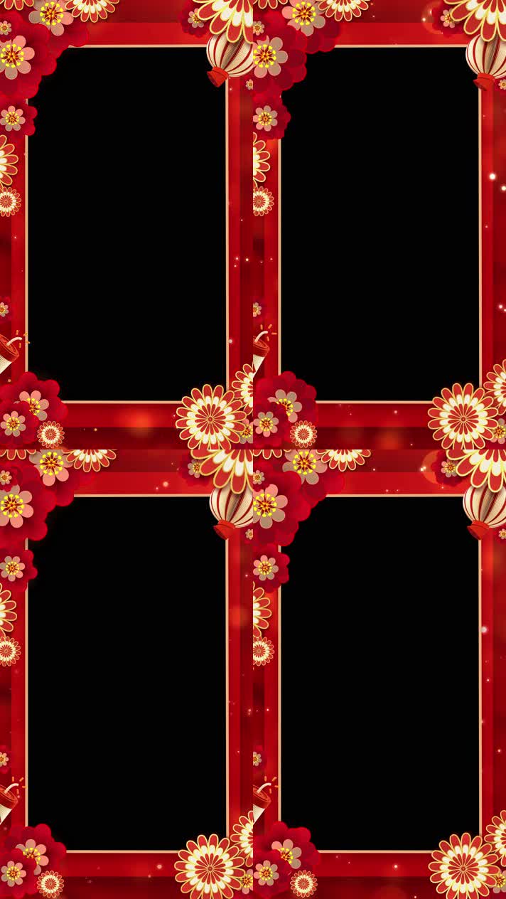 4K新年祝福边框 竖屏