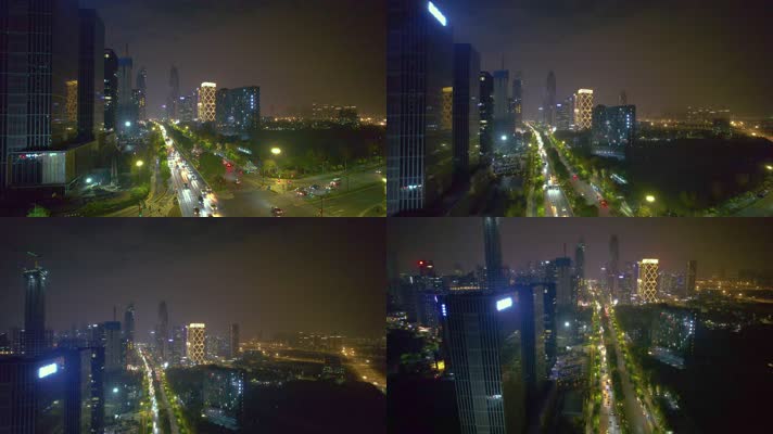 杭州萧山区钱江世纪城市心北路夜景