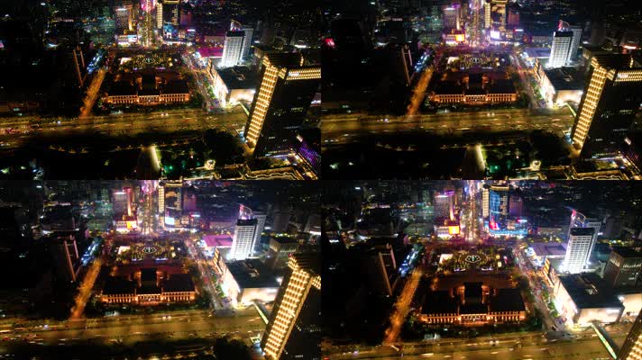 杭州浙江展览馆武林广场夜晚车流延时4