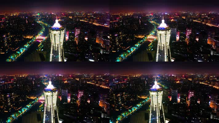 杭州西湖文化广场夜景延时摄影
