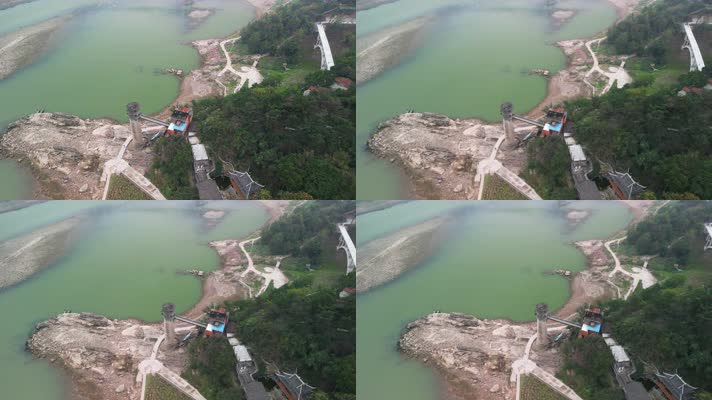 4K航拍重庆北碚嘉陵江岸人文景观