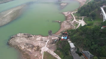 4K航拍重庆北碚嘉陵江岸人文景观