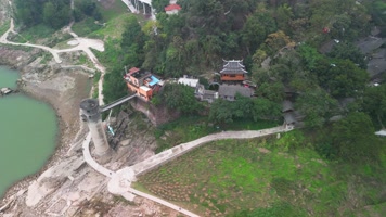 4K航拍重庆北碚嘉陵江岸人文景观