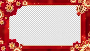 4K新年祝福边框 带通道