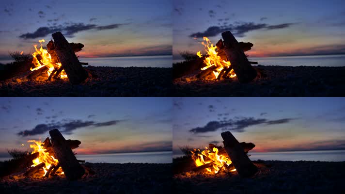 海滩上的篝火