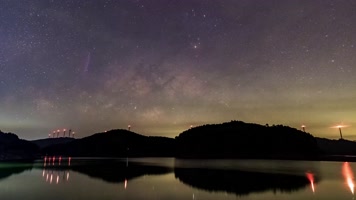 4K延时拍摄南宁屯六水库银河星空