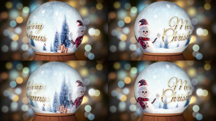 圣诞节转动的雪人 雪球