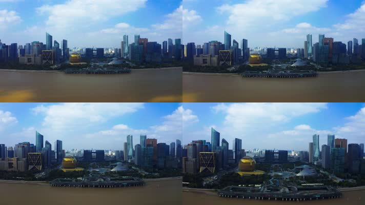 景观阳台_V1-0040钱塘江两岸的现代化城市风貌