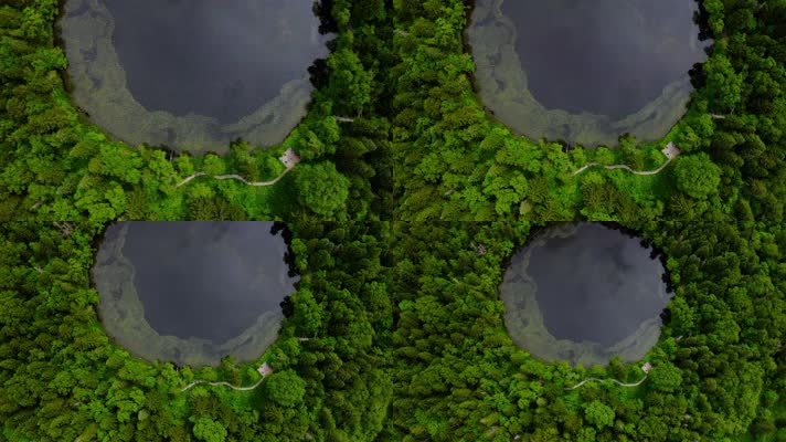 长白山_V1-0140原始密林中的圆形湖泊