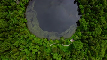 长白山_V1-0140原始密林中的圆形湖泊