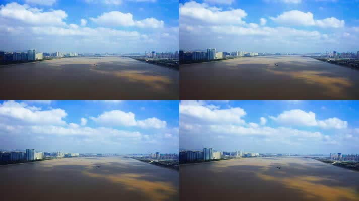 景观阳台_V1-0038钱塘江两岸的现代化城市风貌
