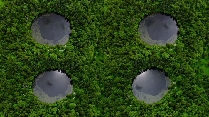 长白山_V1-0141原始密林中的圆形湖泊