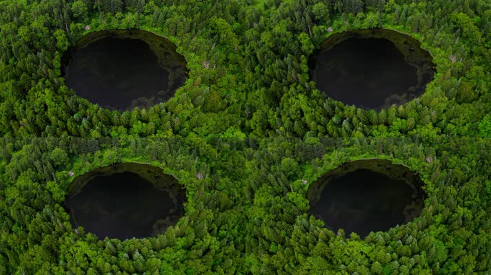 长白山_V1-0147原始密林中的圆形湖泊