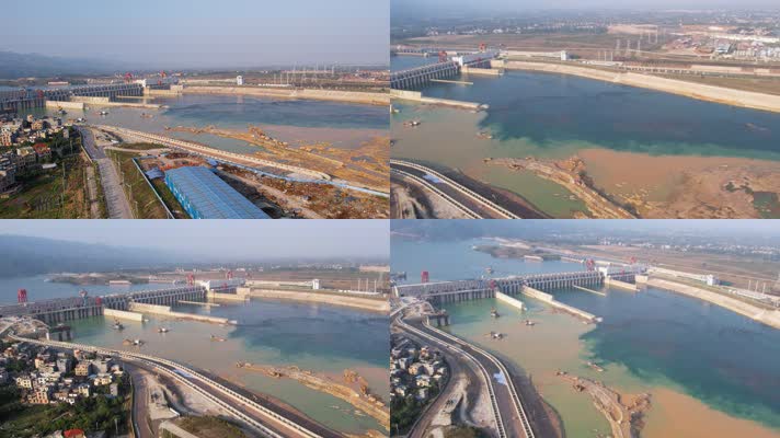 4K航拍桂平大藤峡水电站风光H