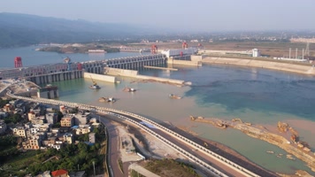 4K航拍桂平大藤峡水电站风光H